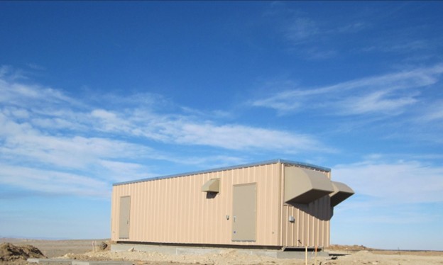 JQMC communication shelter deployed at remote desert site