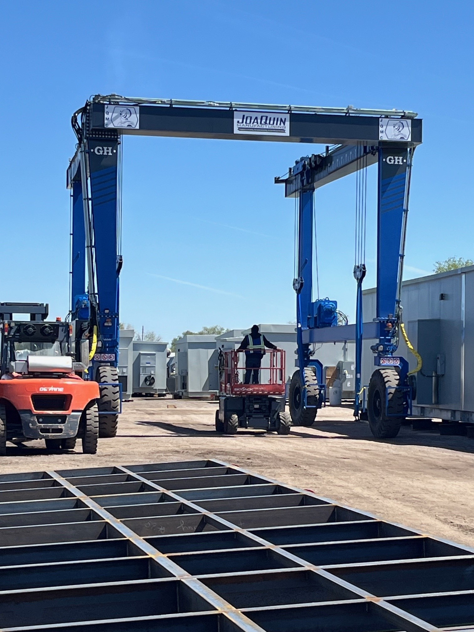 JQMC gantry crane yard — microgrid integration build at Denver facility